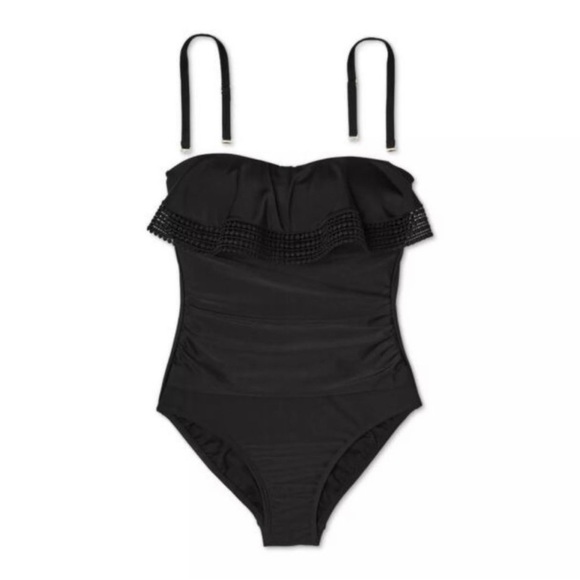 Kona Sol Black One-piece High Coverage Swimsuit - Picture 2 of 5